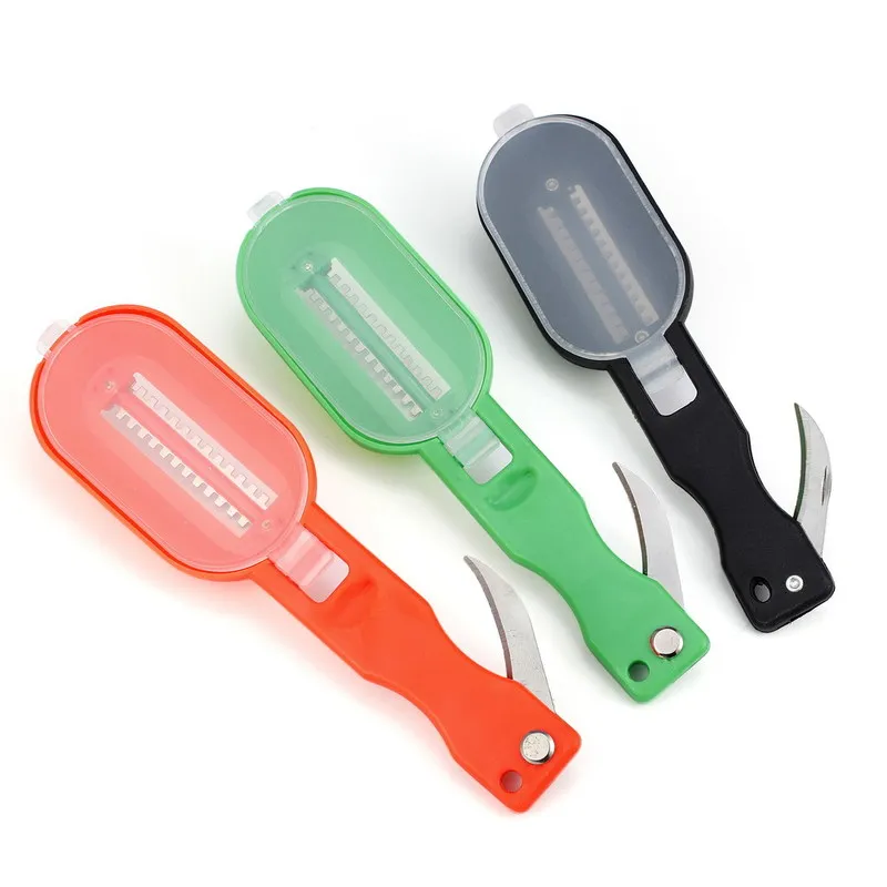 

CARRYWON Fish Scale Scraper Fish Knife Kitchen Accessories Stainless Steel Plastic Fish Scale Planing Seafood Tool Fish Tweezers
