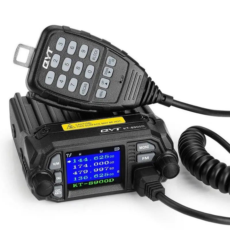 

QYT KT-8900D 25W Dual Band Mini Mobile Transceiver Two Way Radio 136~174/400~480MHz Color Screen Quad-Standy Car Radio