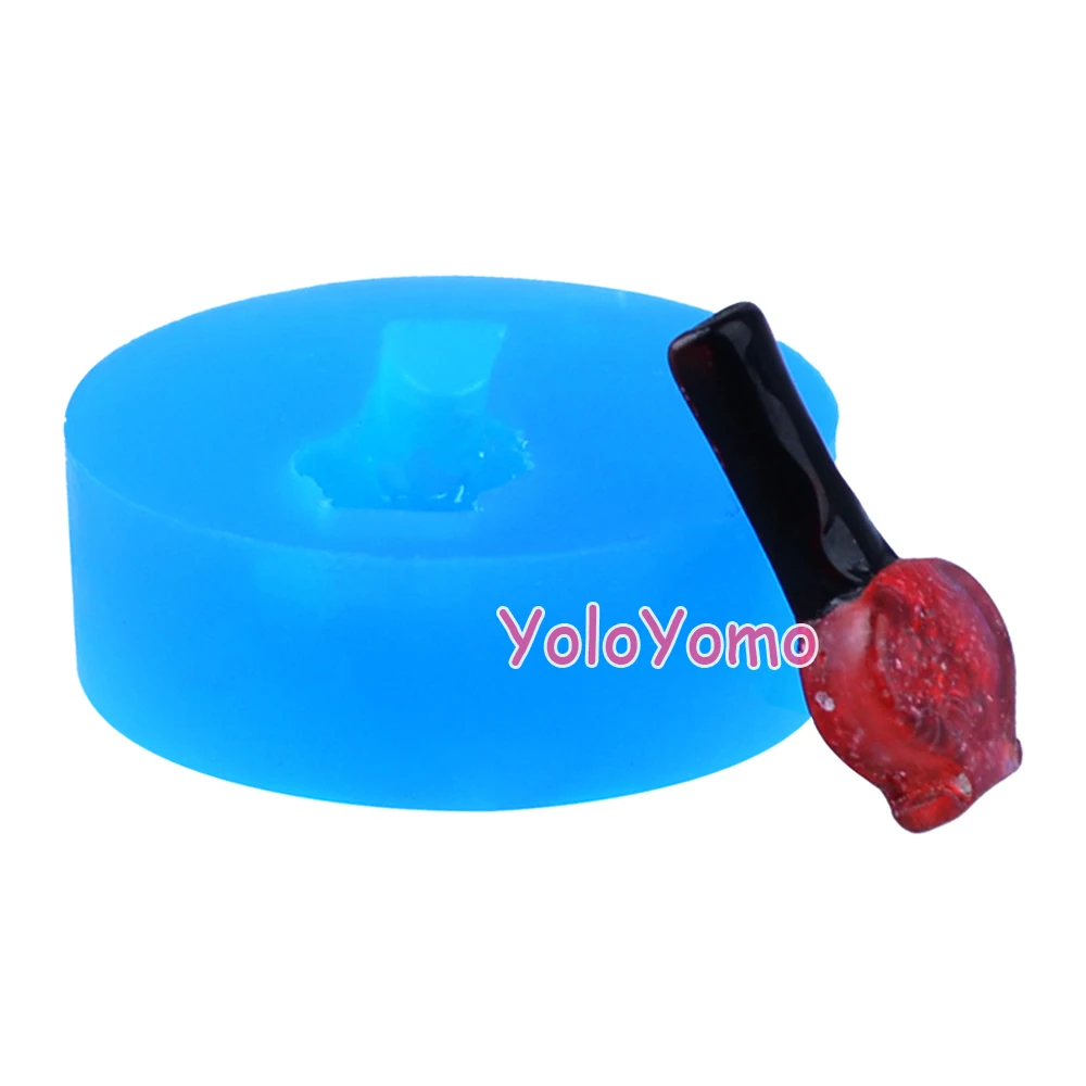 F255YL Nail Polish Bottle Silicone Mold Fondant Sugarcraft Polymer Clay Gum Paste Icing Candy Resin Flexible Molds | Дом и сад