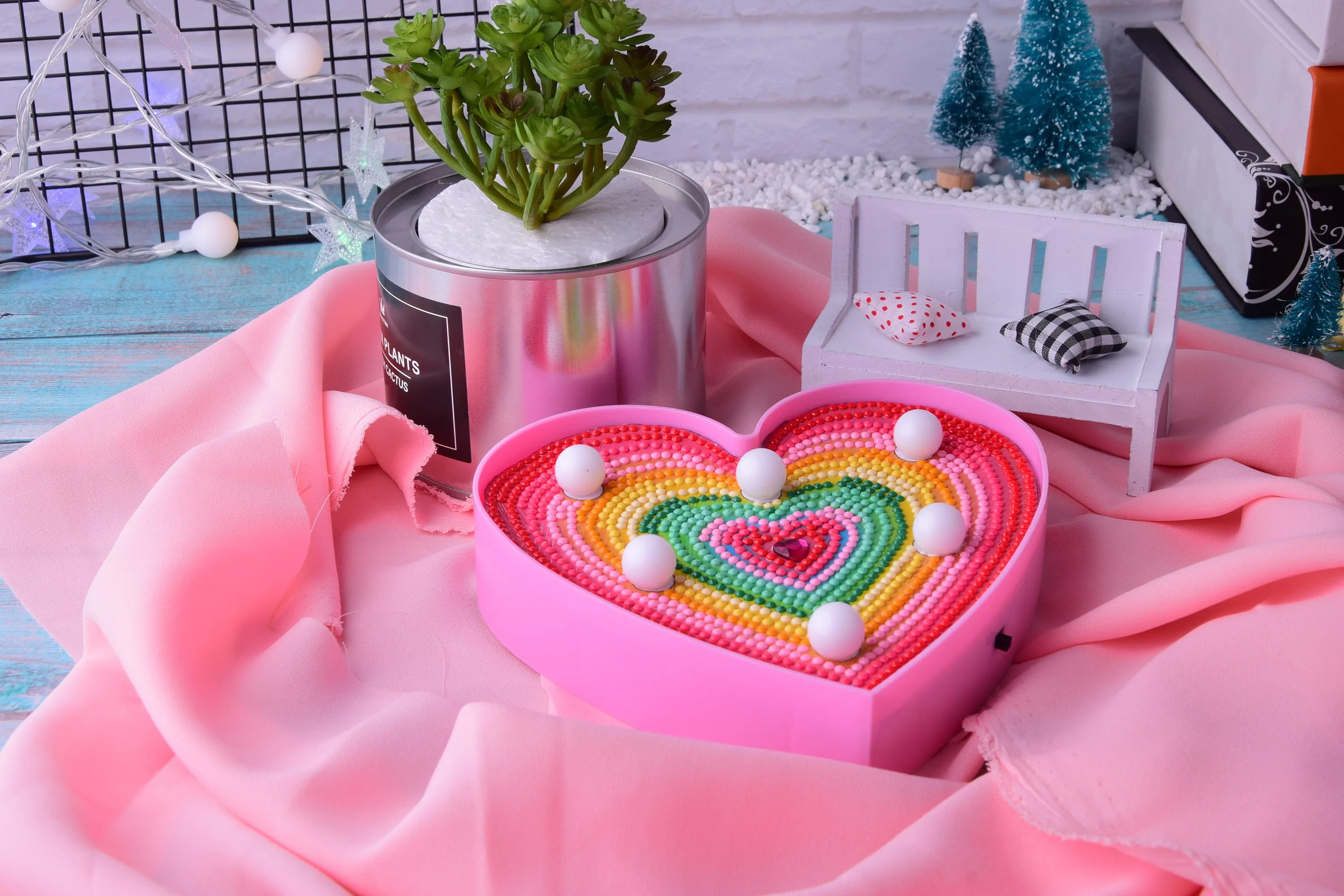 DIY Мандала сердце светодиодная Алмазная живописветодиодный лайтбокс вышивка
