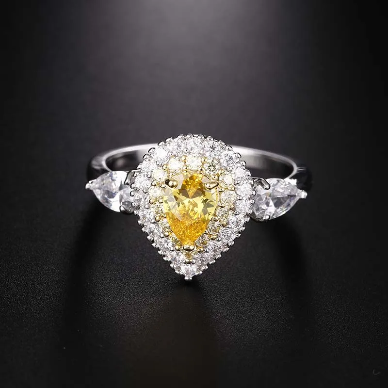 Богемные Bague Femme Кольца Крылья Ангела для женщин сердце Anillos Mujer розовый желтый кубический циркон обручальные кольца украшения для девочек подарок