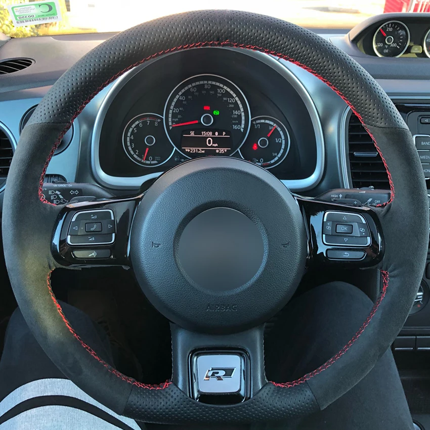Черная замша синтетическая кожа искусственная для Volkswagen VW Beetle 2012 2016 Up 2013 2016|Чехлы