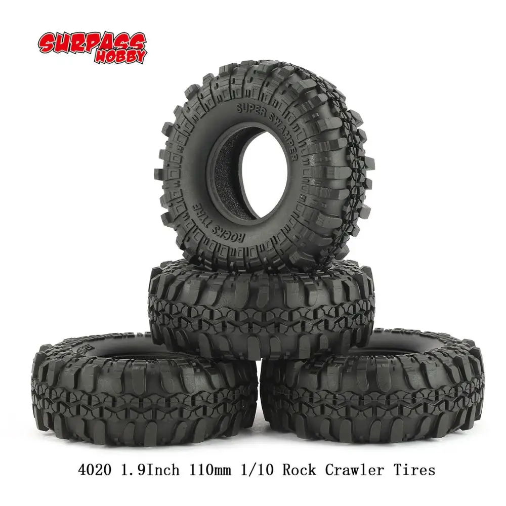 SURPASS HOBBY 4 шт 4020 1 9 дюйма 110 мм 1/10 Рок Гусеничные Шины для D90 SCX10 AXIAL RC4WD TF2 RC