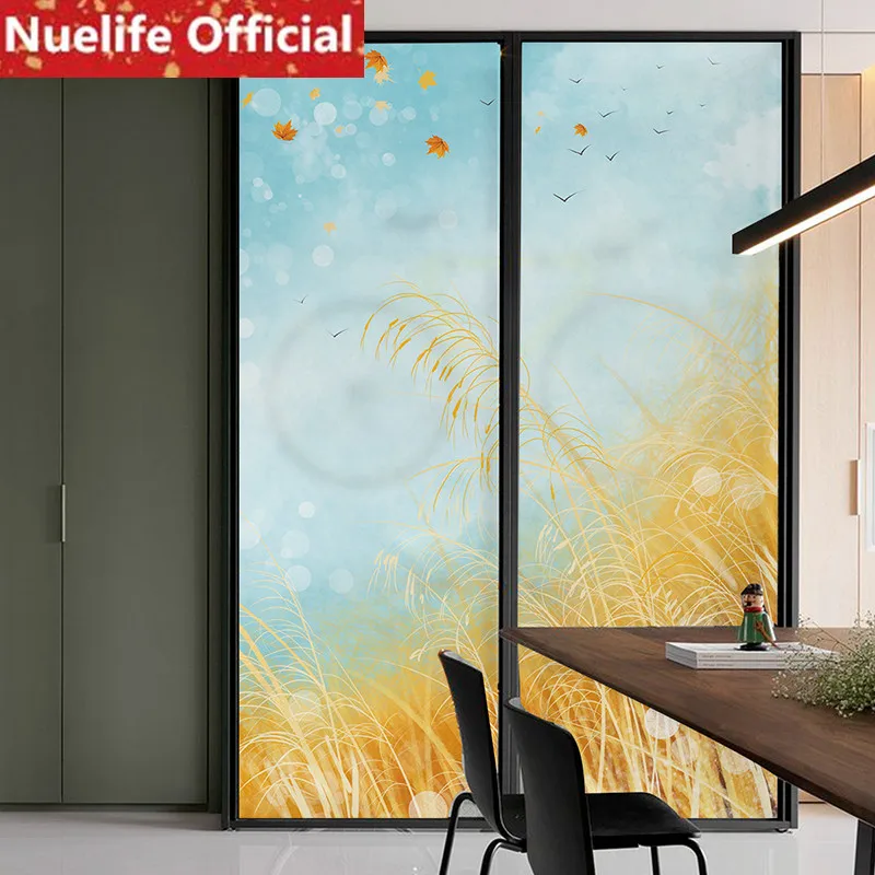 Рисовое зерно аромат шаблон стеклянная пленка для ванной двери дверь спальни