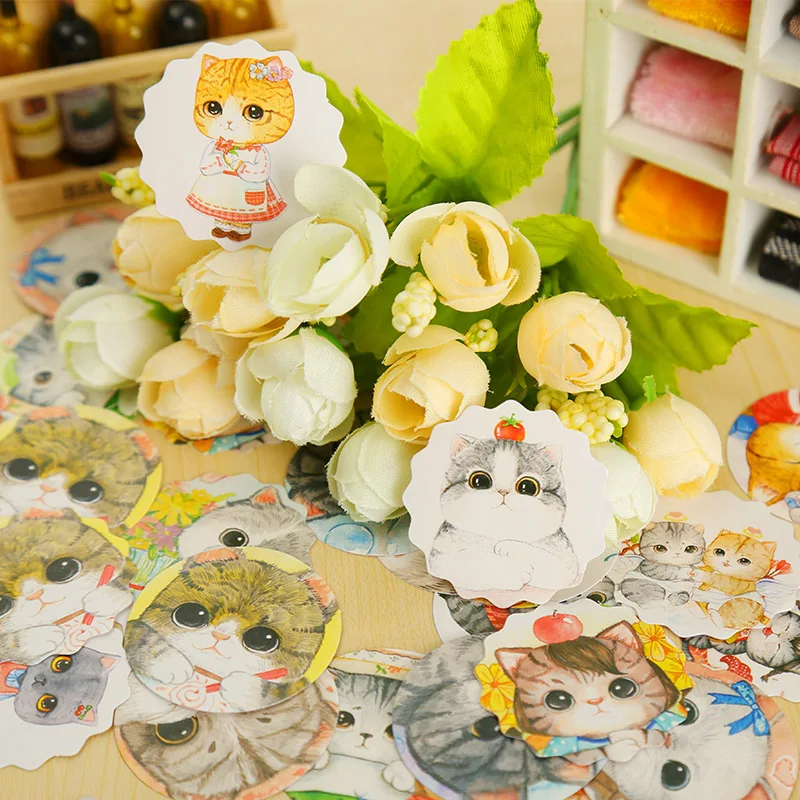 40 шт./кор. милый жирный кот Мини DIY бумаги стикер посылка DIY декоративная наклейка-стикер для дневника альбом Скрапбукинг