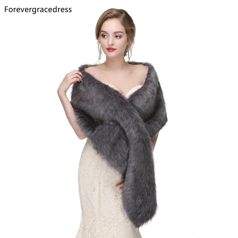 Forevergracedress элегантные мягкие осень-зима искусственного меха невесты Свадебные палантины куртки-болеро Свадебные пальто шали шарфы PJ450