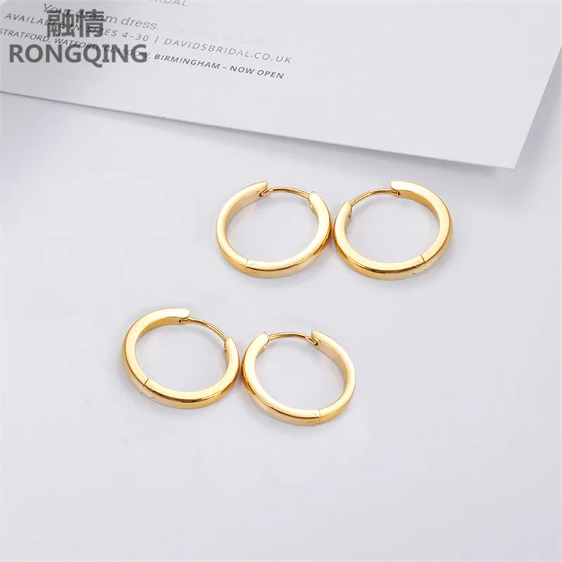 Круглые клипсы RONGQING 1 пара модные ювелирные изделия Прямая поставка с завода