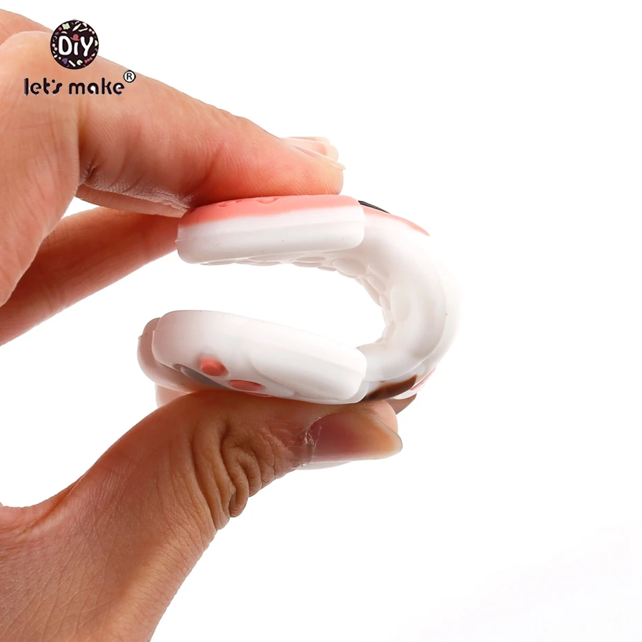 BPA libre silicona dentici&oacute;n alimentos grado peque&ntilde;o Rod dentici&oacute;n DIY collar regalos de la ducha de beb&eacute; animales de dibujos animados beb&eacute; vamos a hacer 1 pc-2