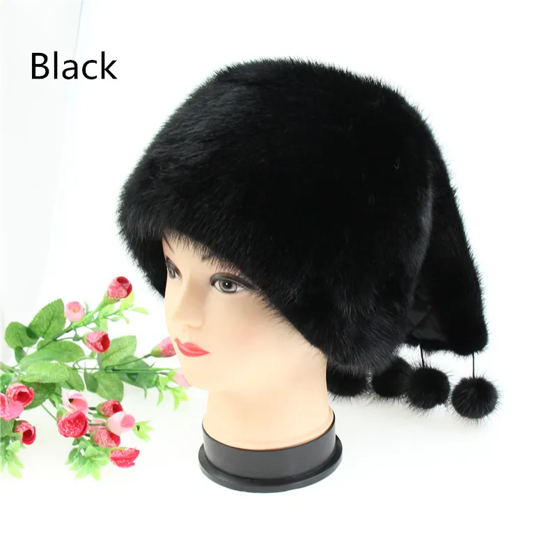 Русская зимняя меховая шапка для женщин из натурального меха норки с