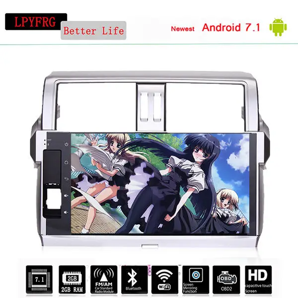 10 2 &quotВосьмиядерный android 0 автомобильный Радио DVD GPS плеер для Toyota Prado 150 2014 2015 2016