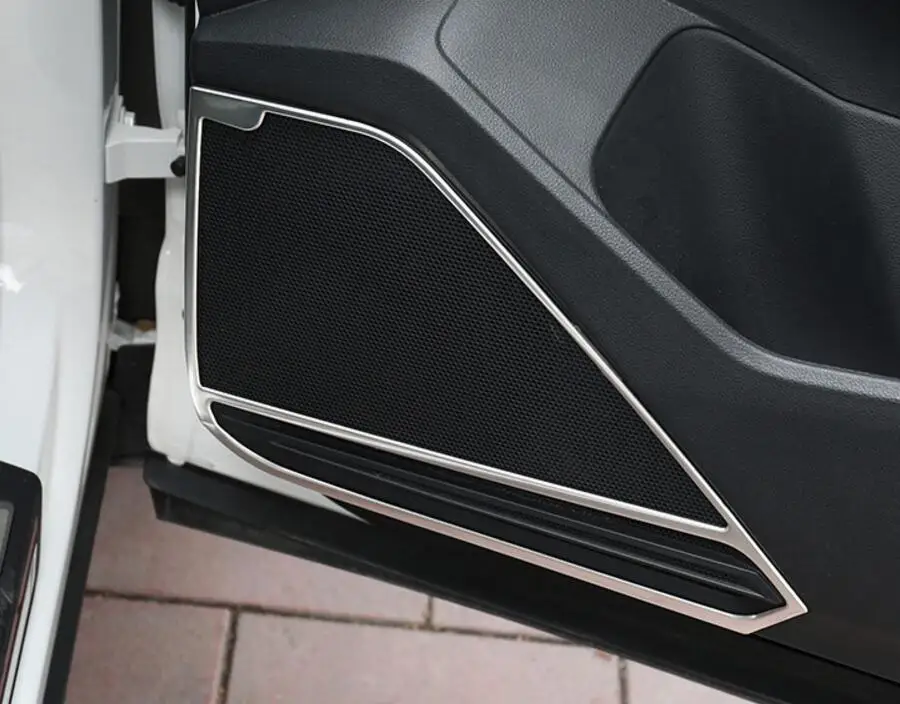 4pcs Stainless Steel Interior Door Sound Speaker Frame Trim For VW Tiguan 2017 LHD | Автомобили и мотоциклы