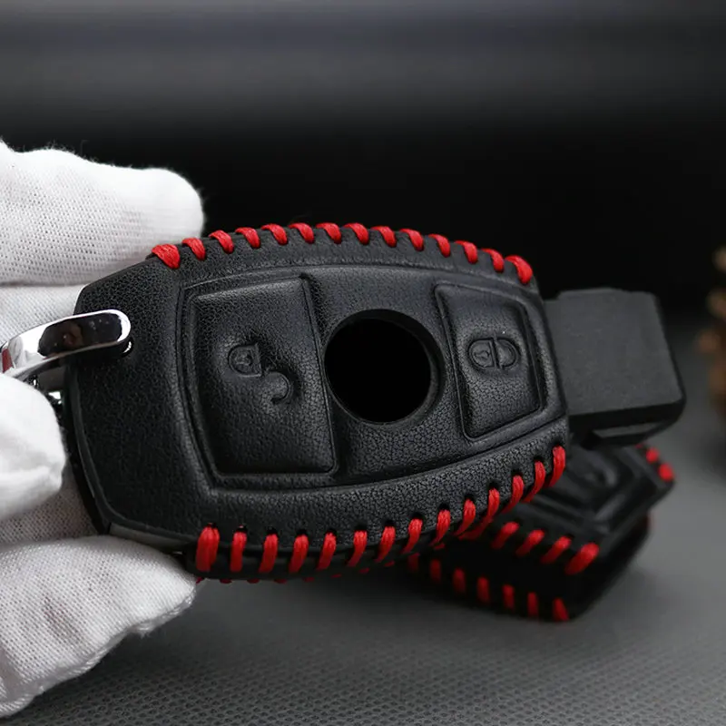 KUKAKEY ключи чехол для Mercedes натуральная кожа ключ Обложка Benz W124 W202 W 210 W210 W211 Amg W204