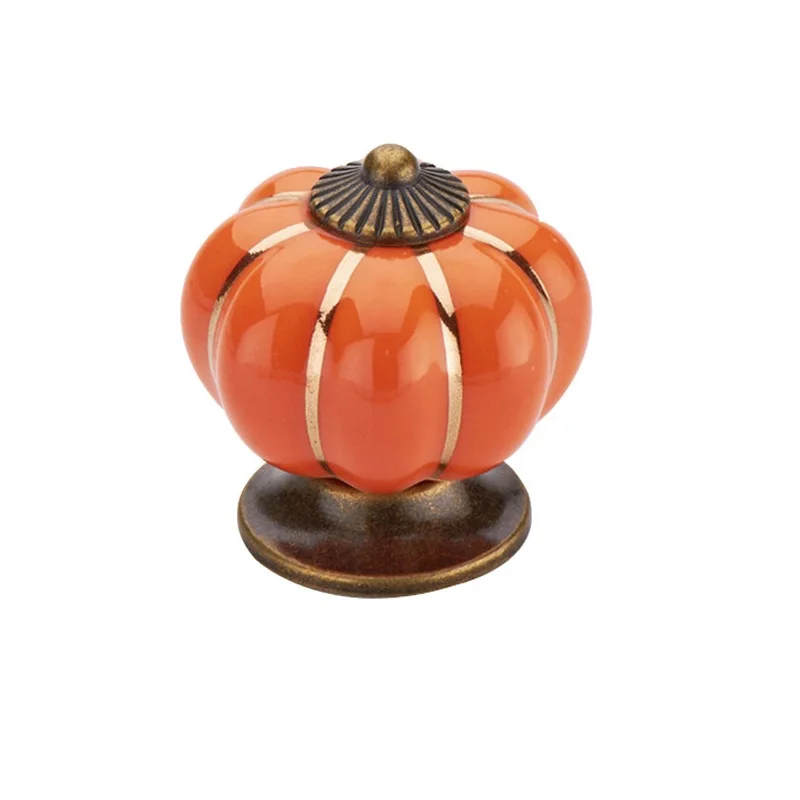 

Pumpkin Ceramic Handles 40mm Drawer Knobs Cupboard Door Handles Single Hole Cabinet Handles with screws Furniture Handles