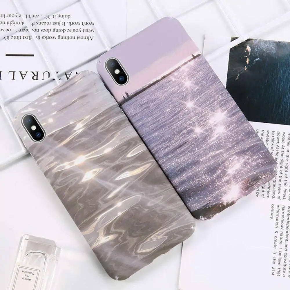 Блестящий чехол для телефона Sunshine Sea iPhone XSMAX XR XS X 8 7 6 6S Plus Матовый Жесткий |