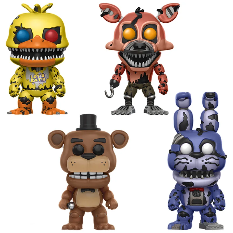 4 шт./компл. Five Nights At Freddy's» «пять ночей у Фредди» игре Five Nights At Freddy's Бонни и Чика Фокси» из мультфильма для мальчика, игрушки FNAF ПВХ 5 Fazbear кукольный фигурку модель куклы - Цвет: 4PCS