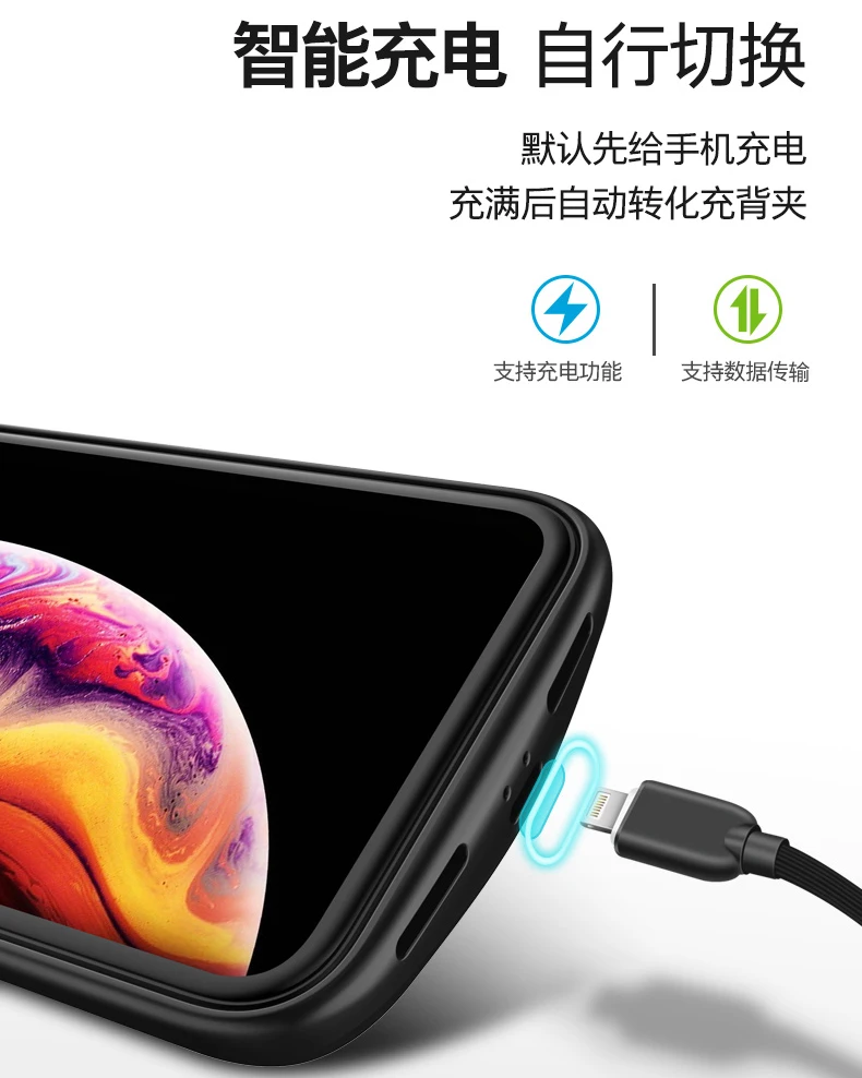 6000Mah New Portable External Battery Case For iPhone XR 6.1&quot XS Max 6.5&quot Spare Charger Power Bank Cover |