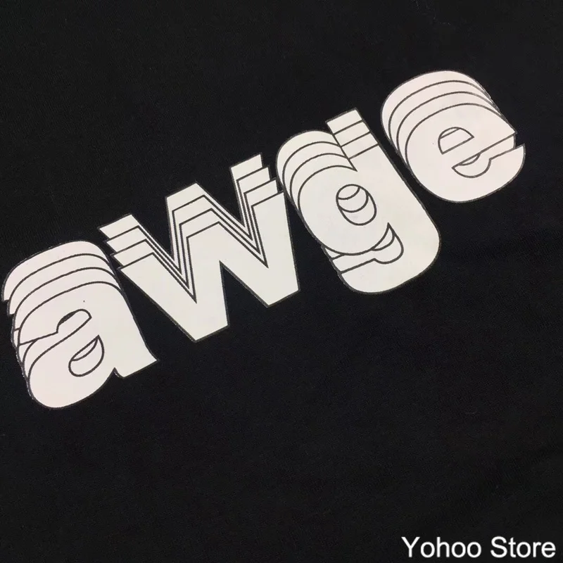 2018SS Новая коллекция Для мужчин футболка AWGE Oversize-футболка женщин 100% хлопок