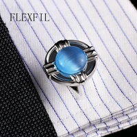 jewelry fashion shirt cufflinks for mens gift brand cuff links buttons blue high quality abotoaduras gemelos free shipping