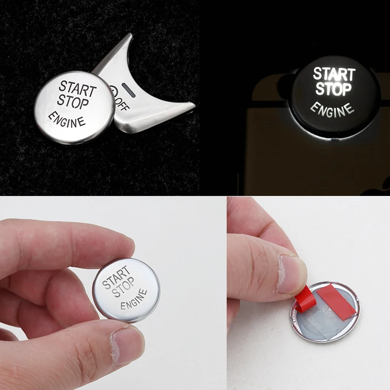 

ABS Chrome Interior ENGINE START STOP switch button Covers Trim for BMW 5 series G30 530li 540li 528li 2018