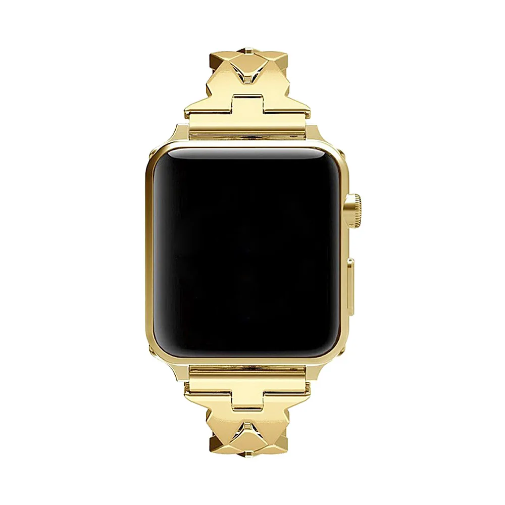 WoseaFit рифленая нержавеющая сталь Ремешок с узором для Apple Watch 38 мм 40 мм 42 мм 44 мм ремешок для серии 2 3 4 ремешок стальной браслет