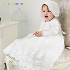 Летний комплект из 2 предметов для новорожденных девочек 0-24 месяцев, платье принцессы + шапочка, наряд для первого дня рождения, платье на крестины, BC1389
