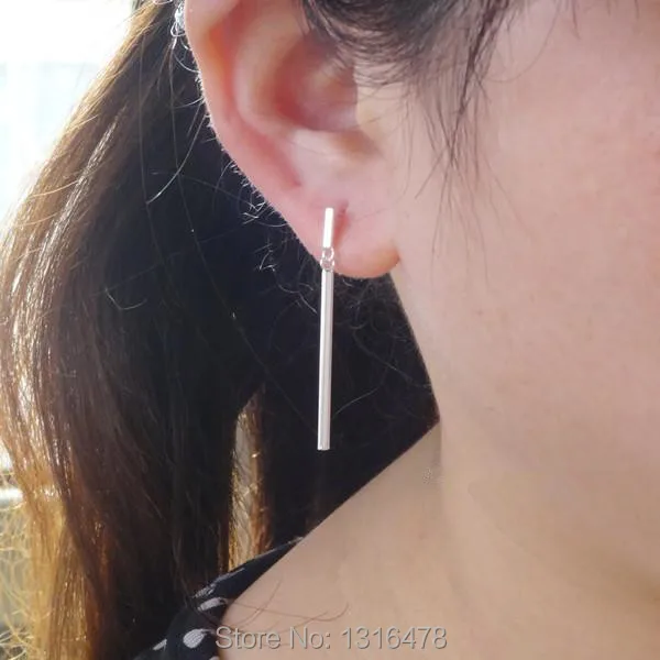 Новые креативные серебряные серьги с кисточками серебро 925 пробы двойные стержни