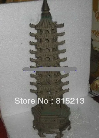 

bi00449 23inches Chinese 100% Pure Bronze Handcraft Pagoda Statue