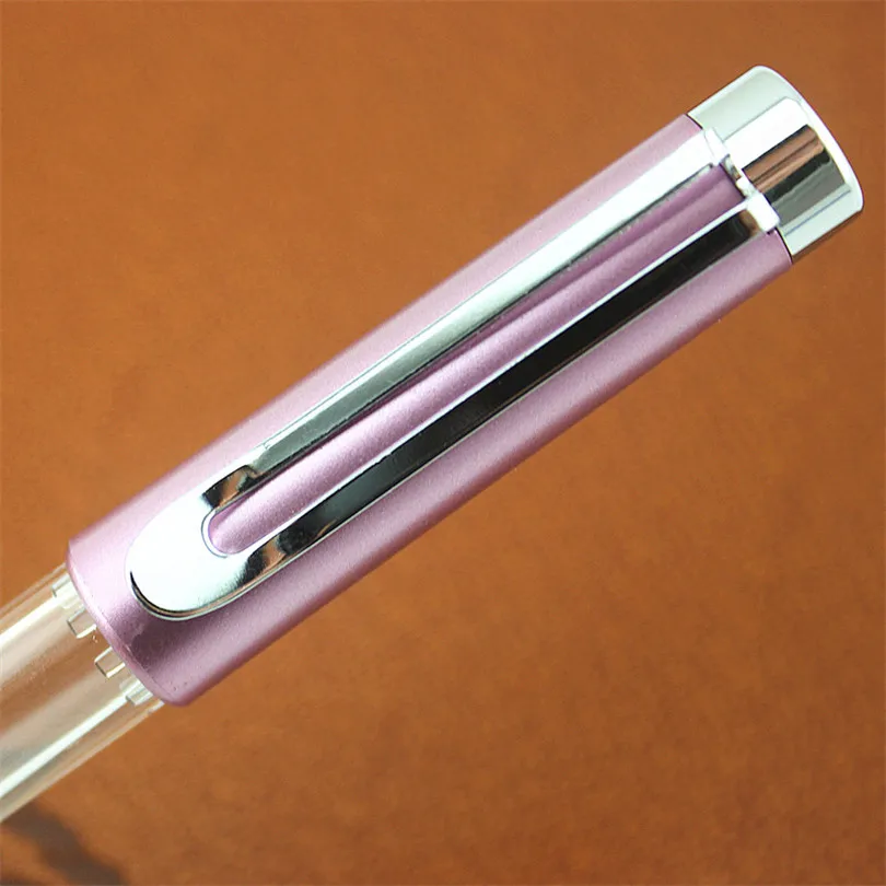 

Creative stationery 0.5mm Transparent Fountain Pen 9 Color Pick Fountain Pens Writing Portable Caneta Office School Supplies