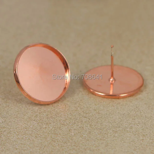 Пустые серьги гвоздики с круглым ободком полимерные Кабошоны заколки для
