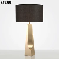 american simple stainless steel living room table lamp luxury creative gold art deco bedroom bedside lamp home decor table light