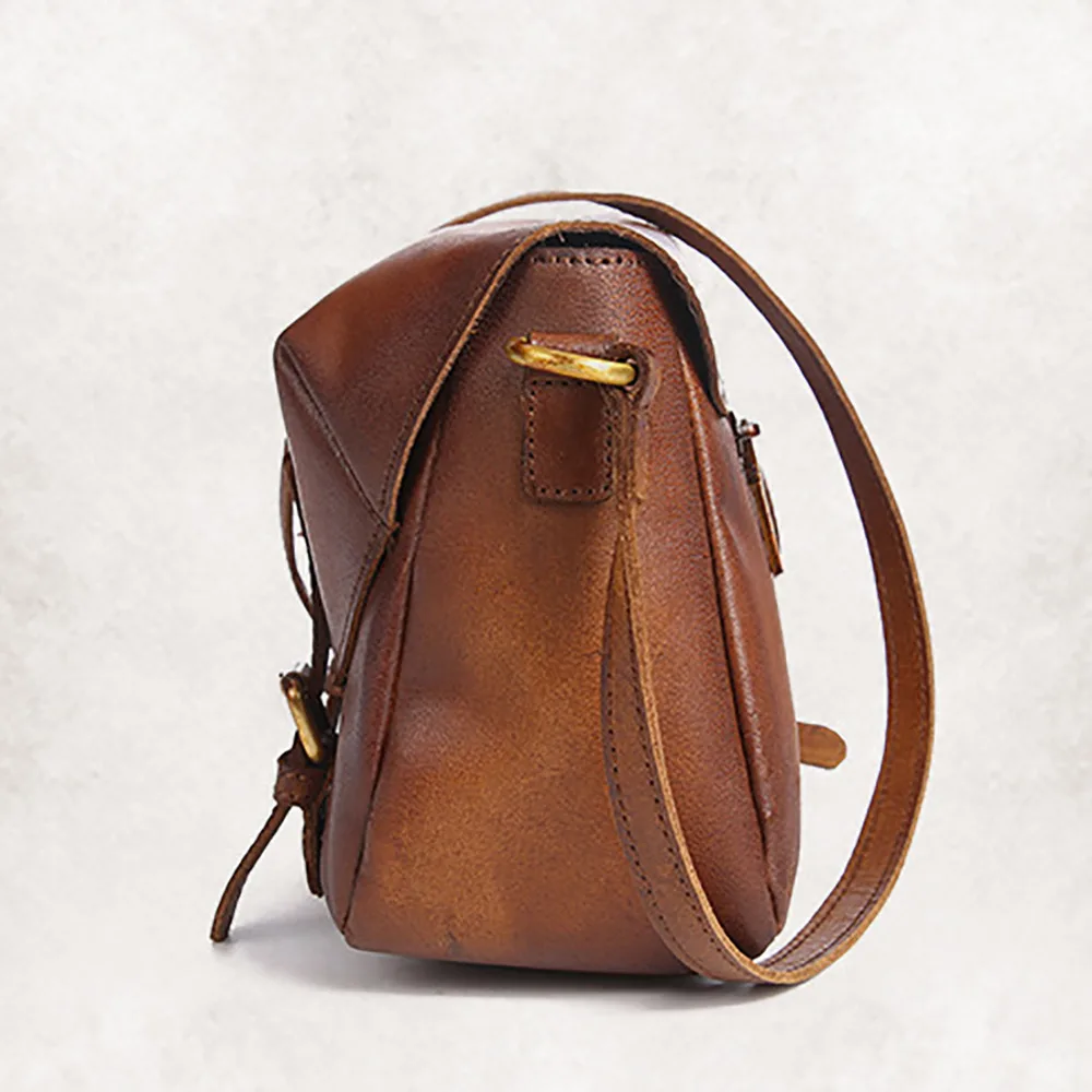 Сумка на одно плечо женская из натуральной кожи винтажный дизайнерский ранец