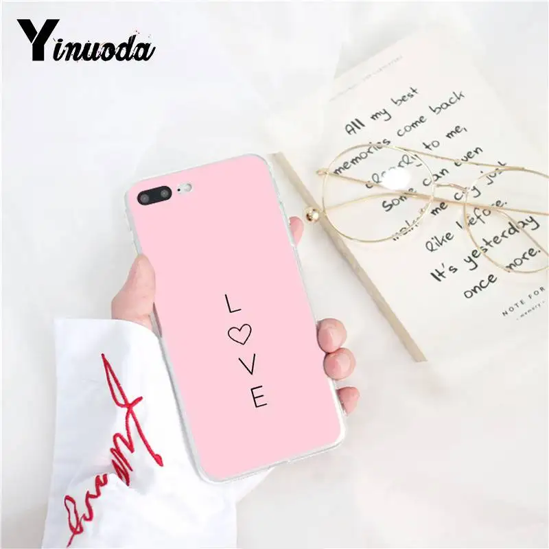 Yinuoda love text цветной узор мягкий чехол для телефона из ТПУ iPhone 8 7 6 6S Plus X XS MAX 5 5S SE XR 10 11