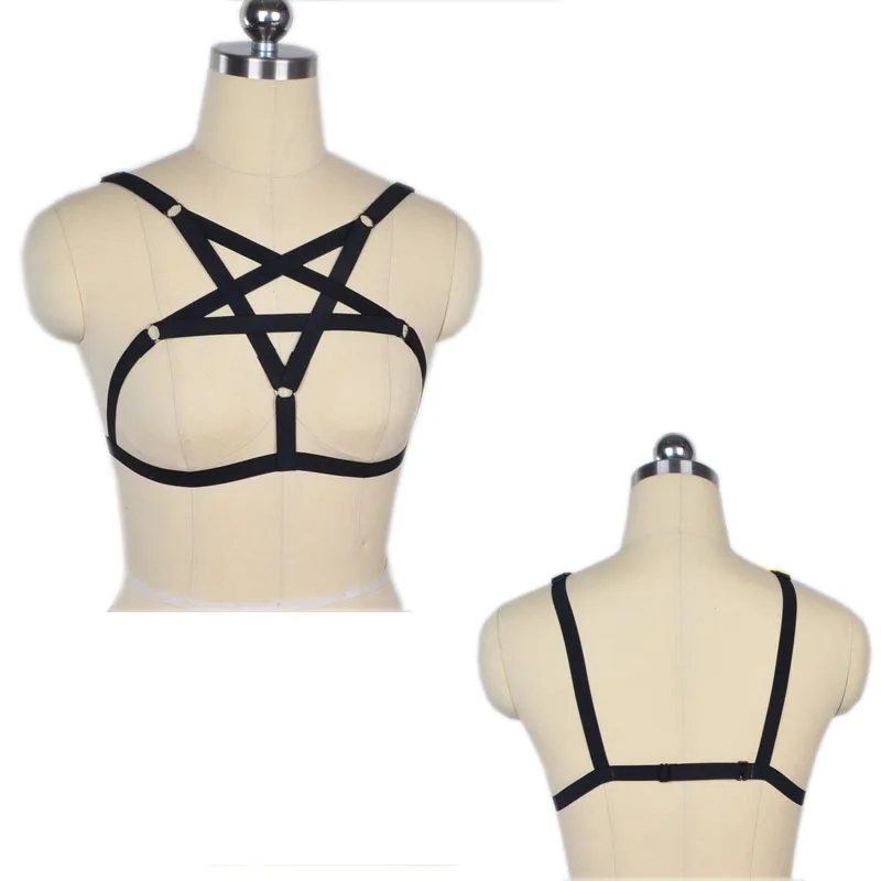 Женский бюстгальтер с пентаграммой в готическом стиле | Женская одежда