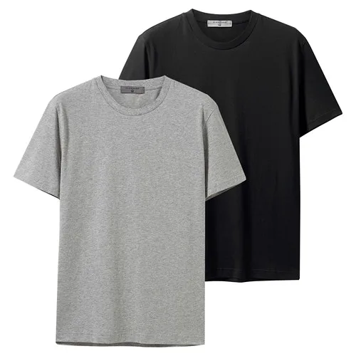 17Black Giordano футболка мужская две пары комбинированных футболок с коротким рукавом и круглым воротом, две футболки идут в паре и имеют широкий выбор цвет и размеров - Цвет: 17Black