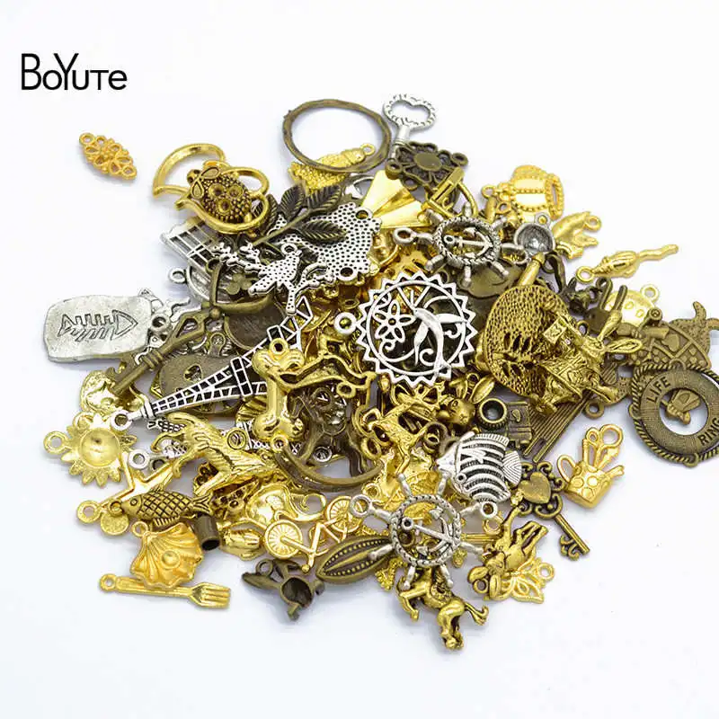 BoYuTe(50 г/лот) микс стилей металлические подвески из сплавов Diy ручной работы Винтажные Ювелирные изделия Аксессуары