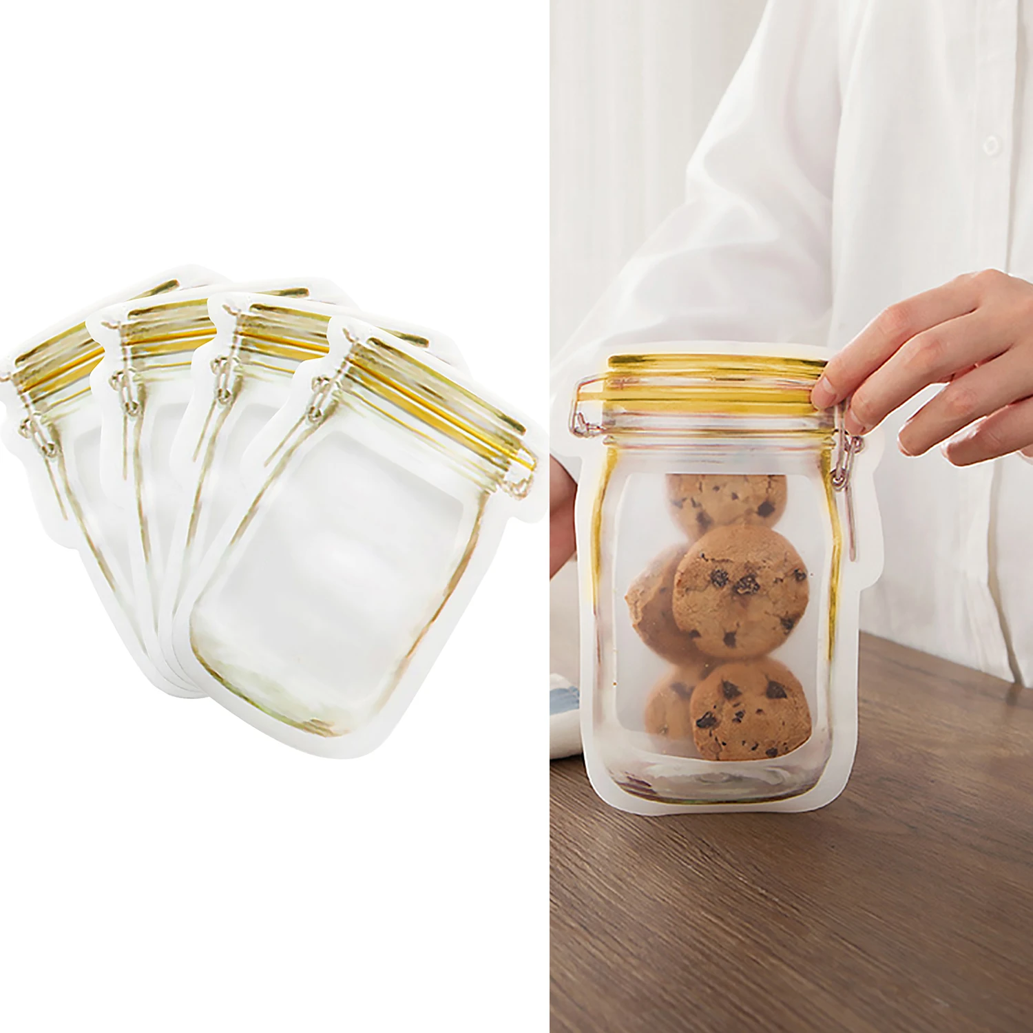 4 шт. многоразовые герметичные пакеты для хранения пирожных 120 мл 10 7 х15