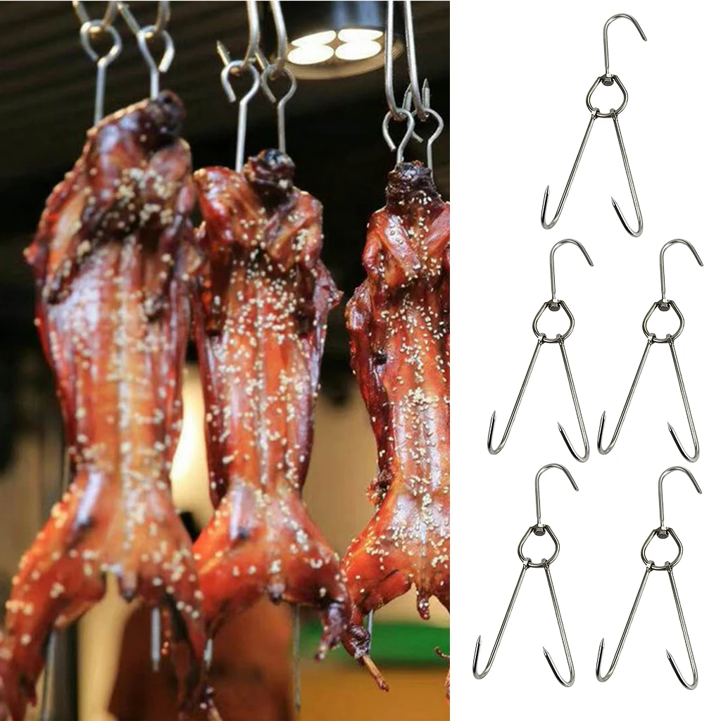 Сверхпрочный вертлюжный крючок для мяса из нержавеющей стали 5 шт. Универсальный
