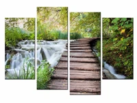 4 pcsset nature pastoral plank road canvas painting wall picture decorative home wall decor modular paintingsjo13 001