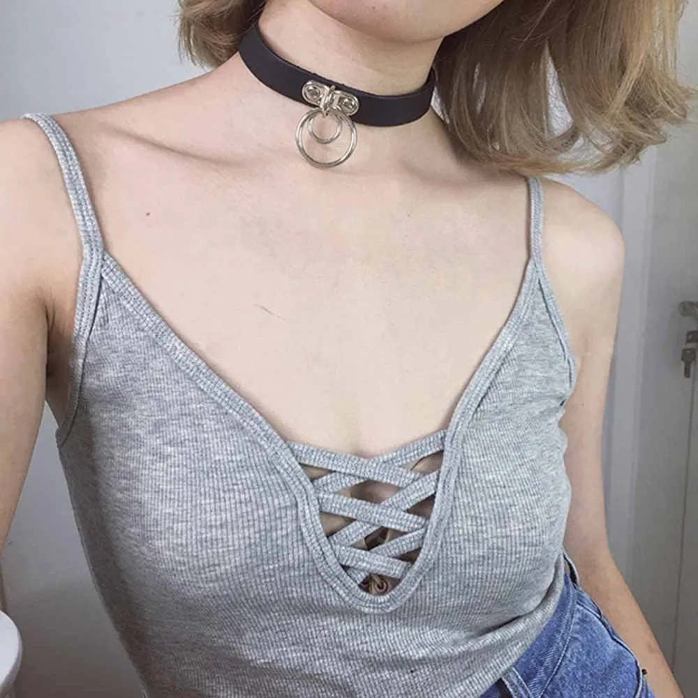 Горячая Распродажа модное сексуальное ожерелье в стиле панк готическое кожаное