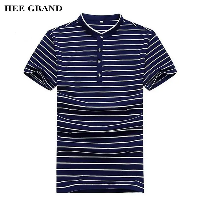 HEE GRAND Polo рубашка для мужчин 2018 Новое поступление стоячий воротник 100% хлопок