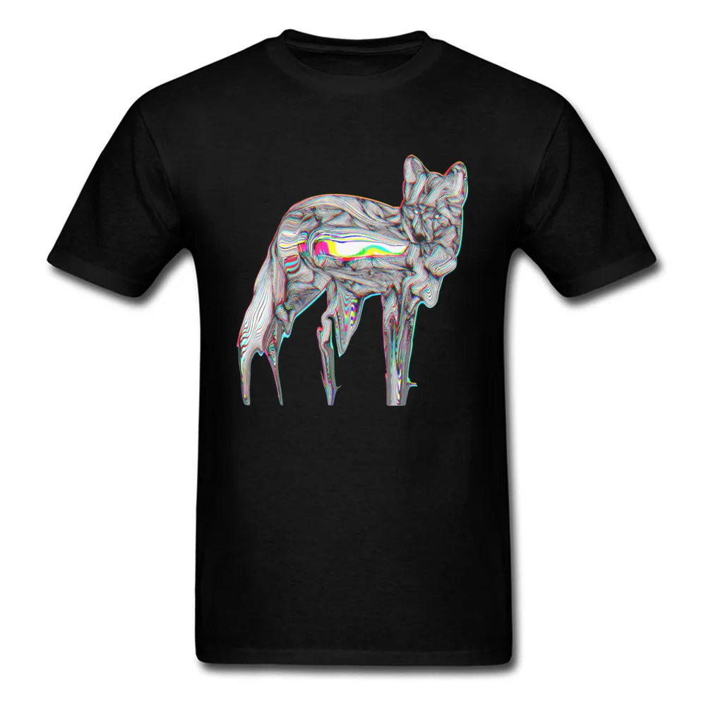 Glitch Fox 100% хлопок повседневные топы рубашки милые мужские футболки с коротким