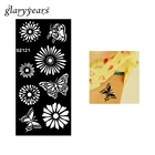 1 шт., трафарет для хны, красота, хризантема, цветок, бабочка, аэрограф, живопись, женский боди-арт, рисунок хны, S2121