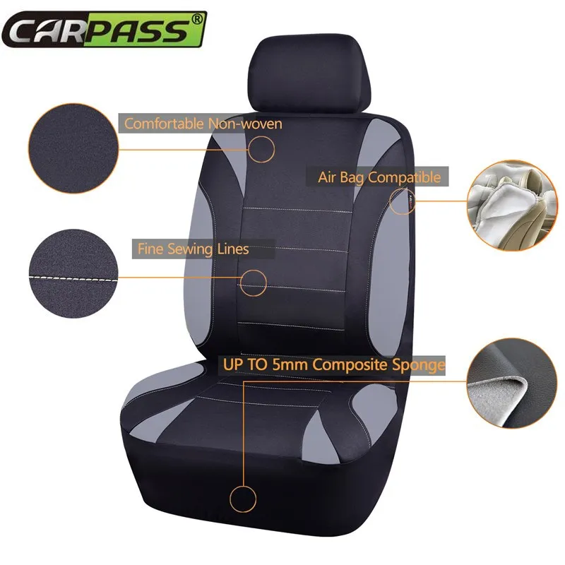 Car pass бренд универсальный чехол для автомобильных сидений 2 чехла переднего