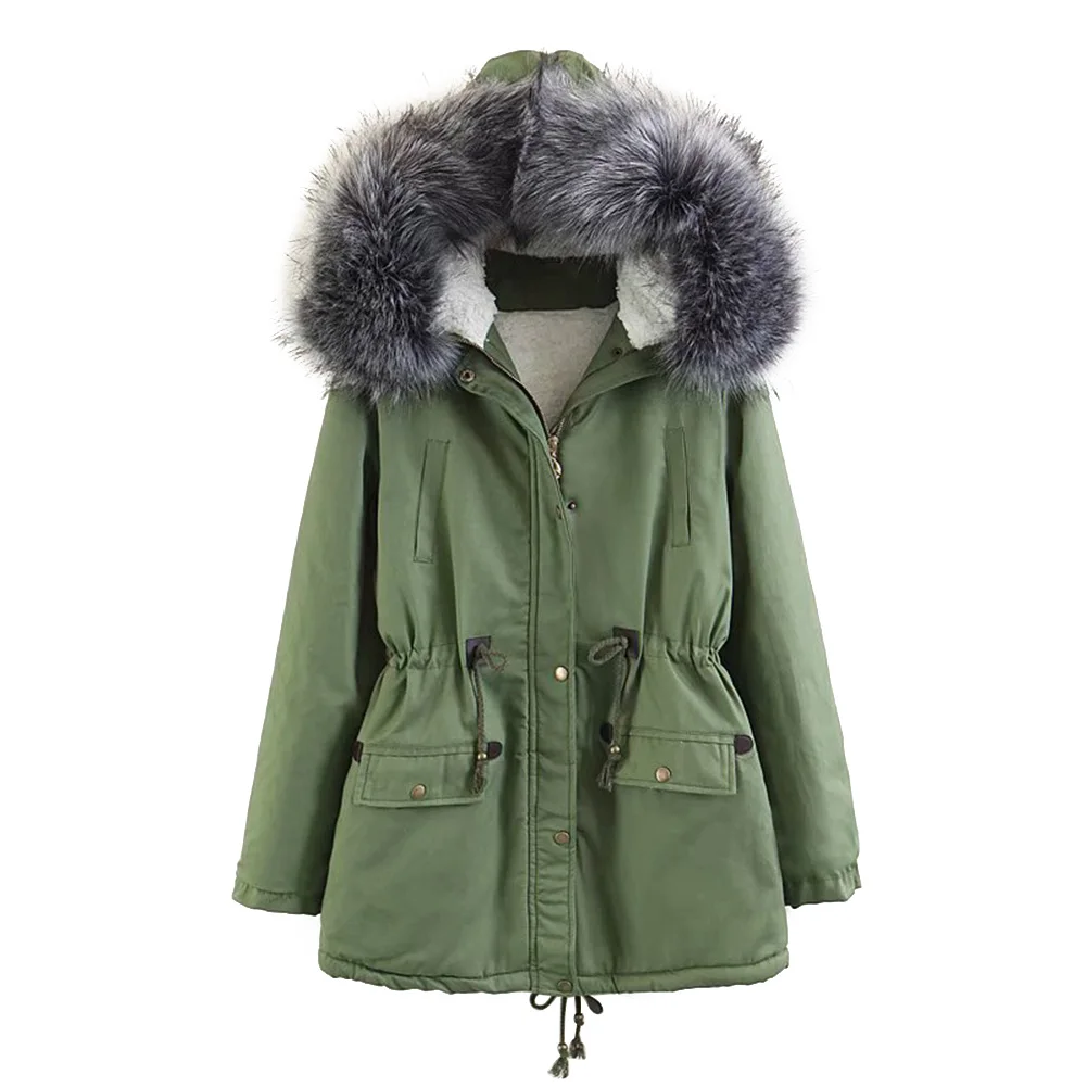 Зимние однотонные Цвет Для женщин теплый длинное пальто искусственной меховой