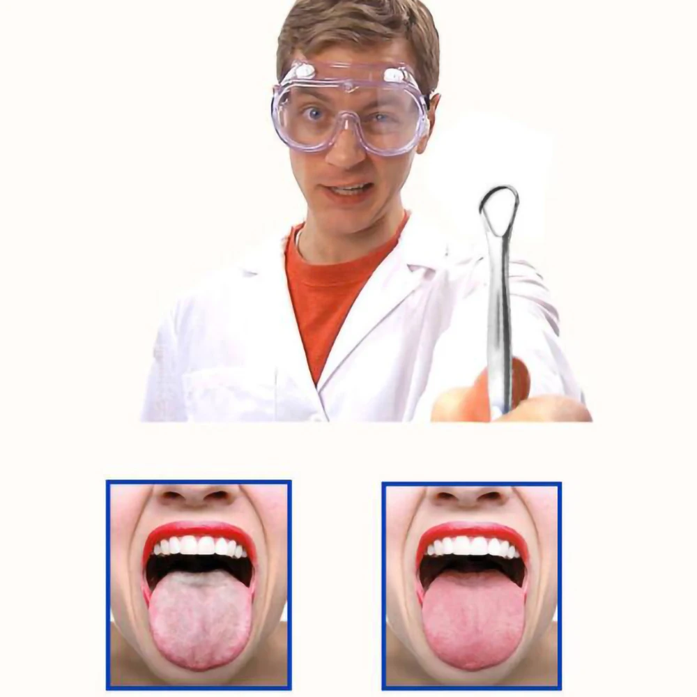 Скребок для рта из нержавеющей стали ухода за зубами 1 шт. | Красота и здоровье