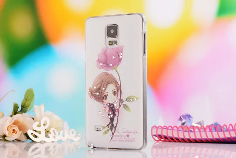 Девушка Роза алмаза жесткий чехол для Samsung Galaxy note4 аксессуар|cover for samsung galaxy|case