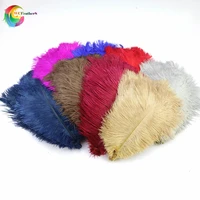 50pcslot dyed colorful natural ostrich feather 25 30cm diy wedding party decoration accessories plume 12 colors for select