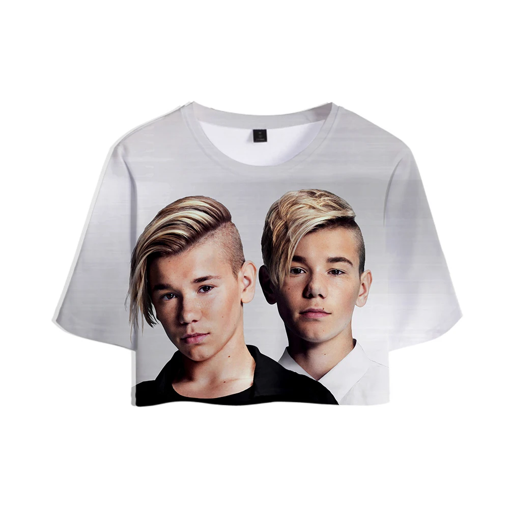 Женский укороченный топ с принтом MARCUS &amp MARTINUS Повседневная Уличная футболка