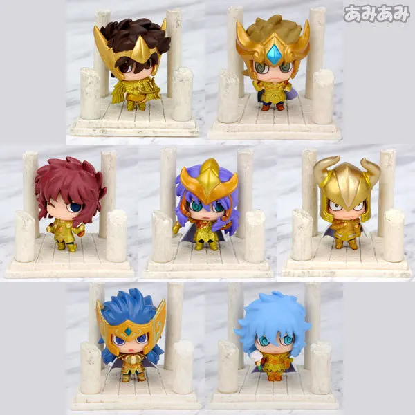 Аниме Q версия 7 шт./компл. Saint Seiya Скорпион Рак маска смерти Лео Овен му 6 см ПВХ экшн
