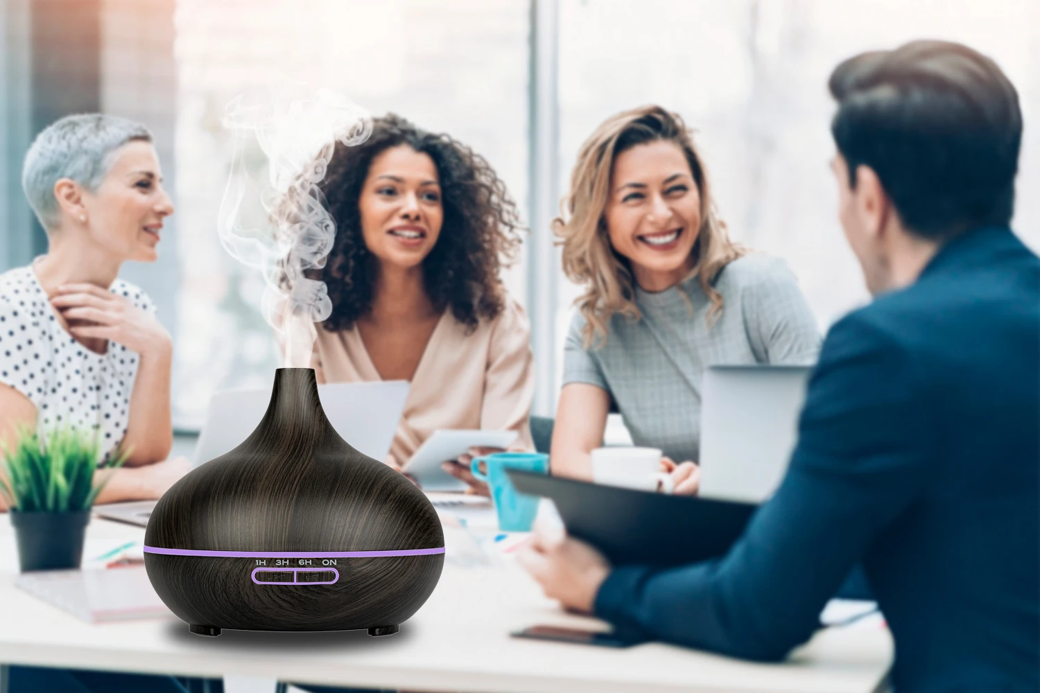 Diffuserlove 300 мл деревянный увлажнитель воздуха с пультом дистанционного управления диффузор эфирного масла Электрический диффузор 7 цветов Изменение светодиодный свет